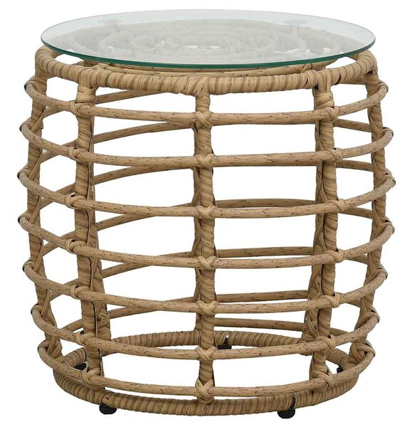 3-darabos tölgyszínű polyrattan bisztrószett