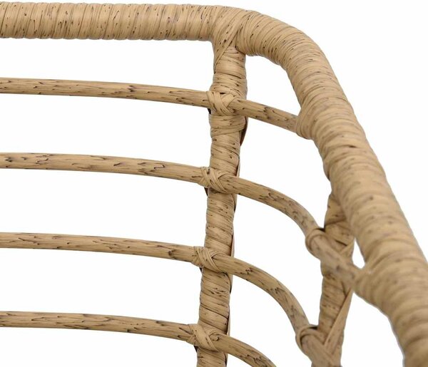 3-darabos tölgyszínű polyrattan bisztrószett