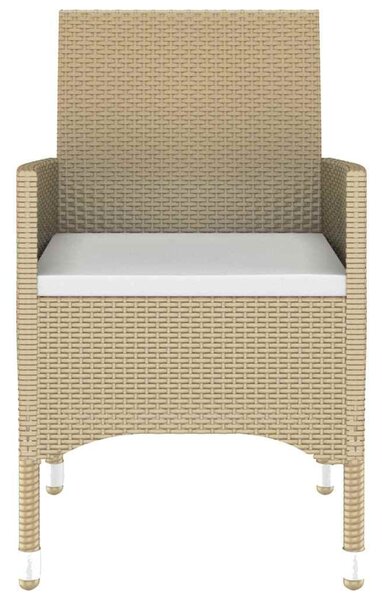 3 részes bézs kerti polyrattan étkezőgarnitúra
