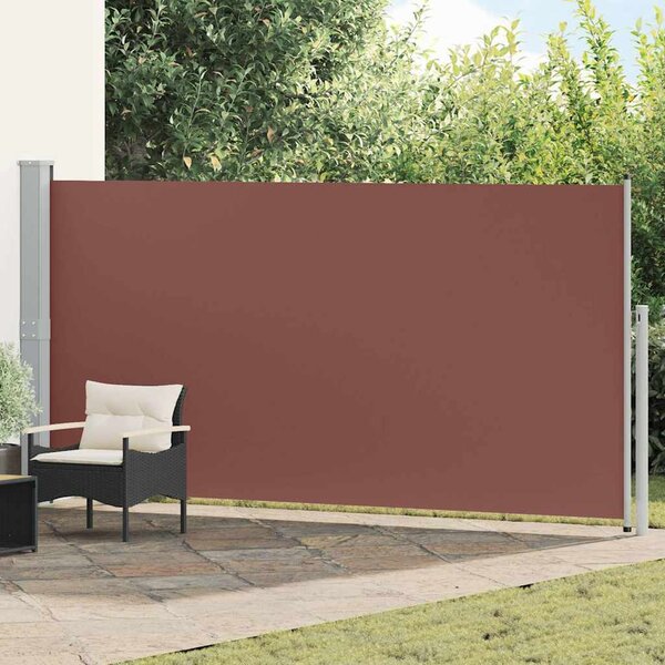 Barna behúzható oldalsó napellenző 160 x 500 cm