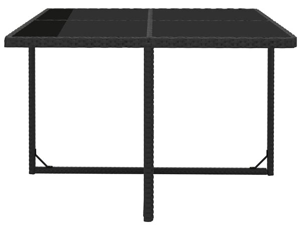 9 részes fekete polyrattan kültéri étkezőszett párnákkal