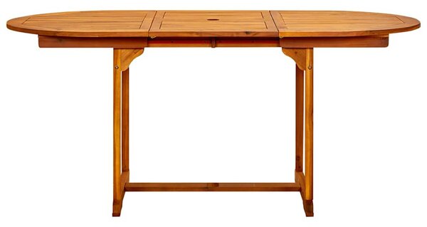 Tömör akácfa kerti étkezőasztal (120-170) x 80 x 75 cm