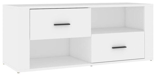 Fehér szerelt fa TV-szekrény 100 x 35 x 40 cm