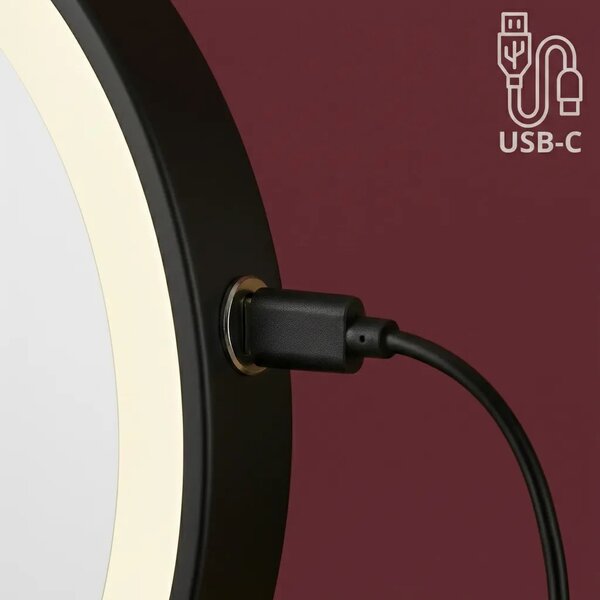 LED Tükör Glow Black