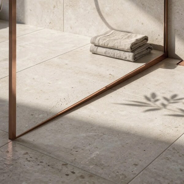 Lejtéskialakító szegély épített zuhanyhoz 100cm Brush Copper