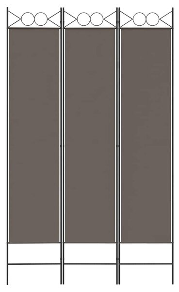 3 paneles antracitszürke szövet térelválasztó 120x220 cm