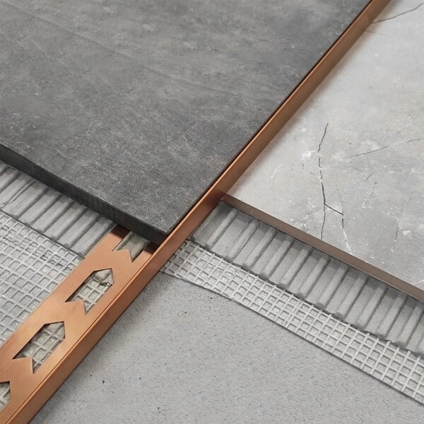 Lejtéskialakító szegély épített zuhanyhoz 100cm Brush Copper