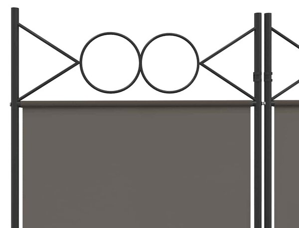 3 paneles antracitszürke szövet térelválasztó 120x220 cm