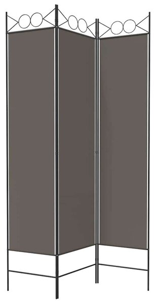 3 paneles antracitszürke szövet térelválasztó 120x220 cm