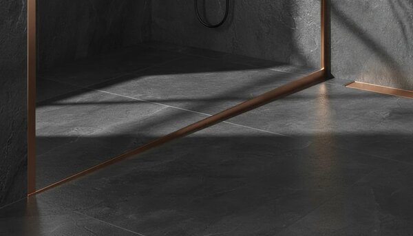 Lejtéskialakító szegély épített zuhanyhoz 100cm Brush Copper