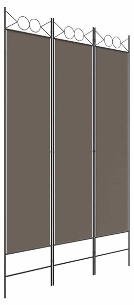 3 paneles antracitszürke szövet térelválasztó 120x220 cm
