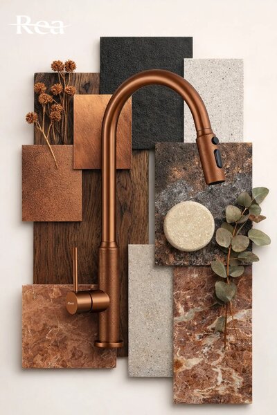 Konyhai csaptelep Rea Master Brush Copper