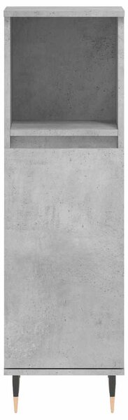 Betonszürke szerelt fa fürdőszobaszekrény 30 x 30 x 100 cm
