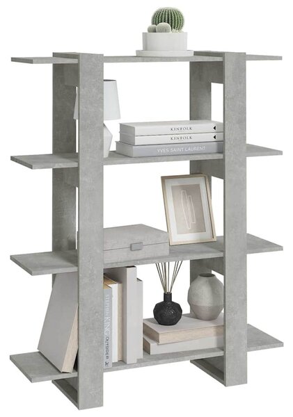 Betonszürke könyvszekrény/térelválasztó 100 x 30 x 123,5 cm