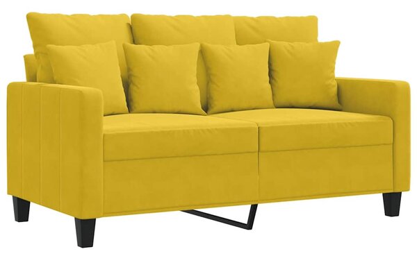 Kétszemélyes sárga bársony kanapé 120 cm