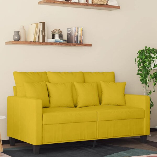 Kétszemélyes sárga bársony kanapé 120 cm