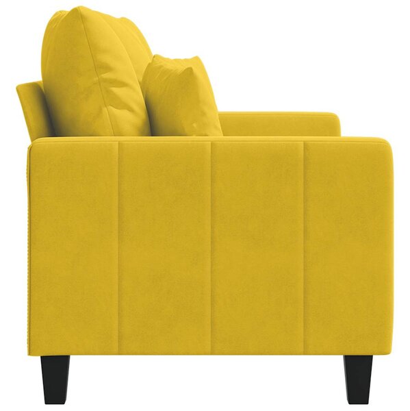 Kétszemélyes sárga bársony kanapé 120 cm