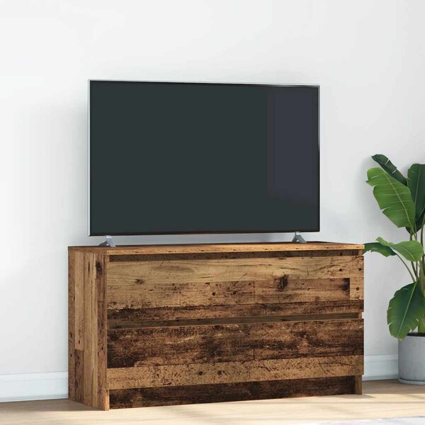 Antik fa színű szerelt fa TV-szekrény 100x35x54 cm