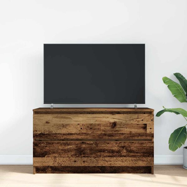 Antik fa színű szerelt fa TV-szekrény 100x35x54 cm
