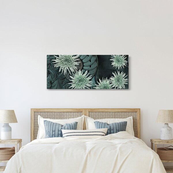 Kép - Zöld virágok (120x50 cm)