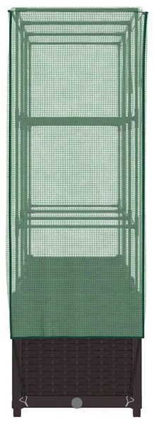 Rattan megjelenésű magaságyás melegháztakaróval 120x40x138 cm