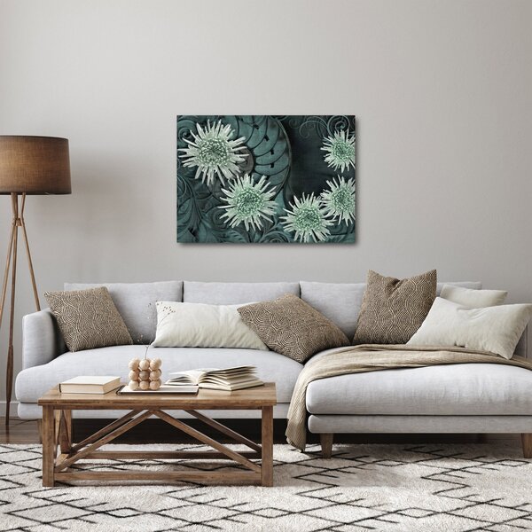 Kép - Zöld virágok (70x50 cm)