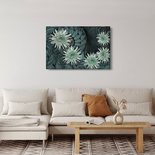 Kép - Zöld virágok (90x60 cm)