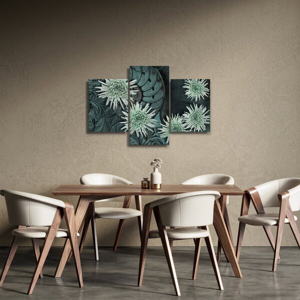 Kép - Zöld virágok (90x60 cm)