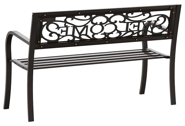 Fekete acél kerti pad 125 cm