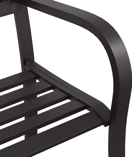 Fekete acél kerti pad 125 cm