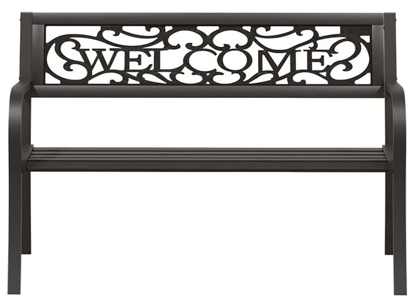Fekete acél kerti pad 125 cm