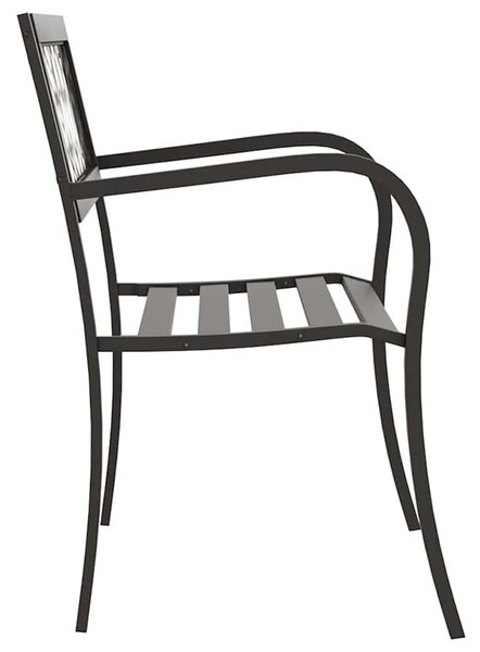 Fekete acél kerti pad 125 cm
