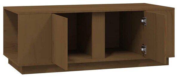 Mézbarna tömör fenyőfa dohányzóasztal 110 x 50 x 40 cm