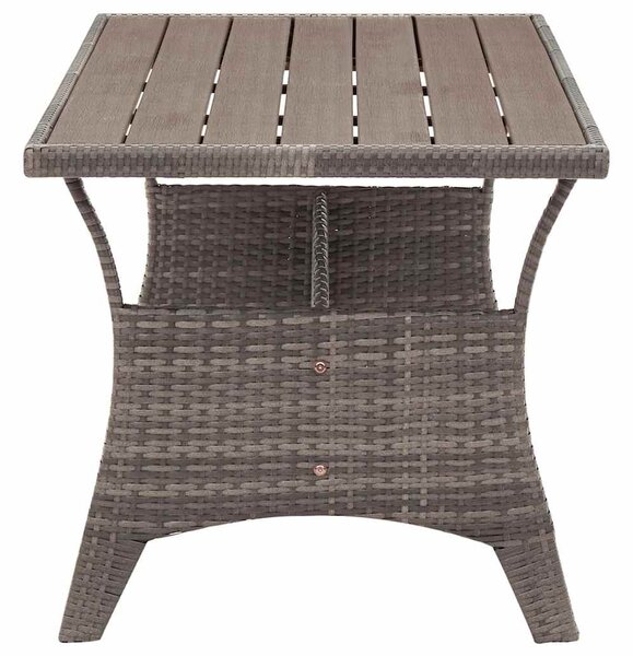 Szürke polyrattan kerti asztal 120 x 70 x 66 cm