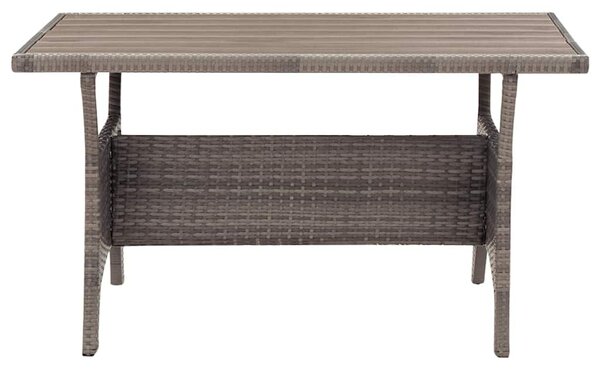 Szürke polyrattan kerti asztal 120 x 70 x 66 cm