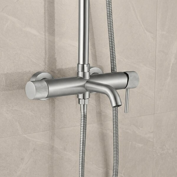Zuhanyszett Rea Lungo Stripe Brush Nickel