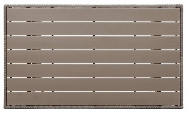 Szürke polyrattan kerti asztal 120 x 70 x 66 cm