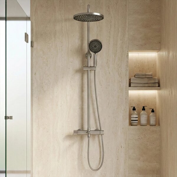 Zuhanyszett Rea Lungo Stripe Brush Nickel