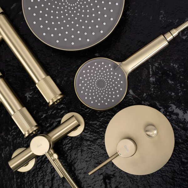Zuhanyszett rejtett Rea Lungo Stripe Gold Brush + box