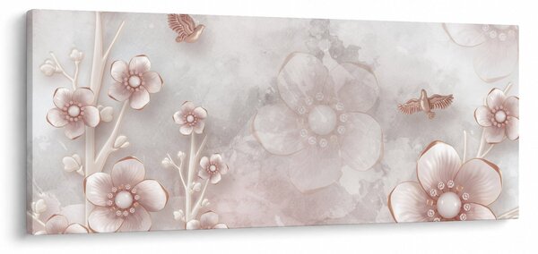 Kép - Rózsaszín virágok (120x50 cm)