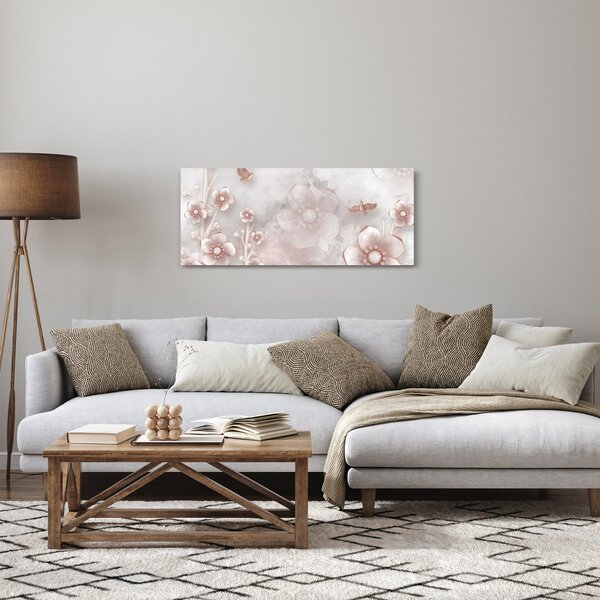 Kép - Rózsaszín virágok (120x50 cm)