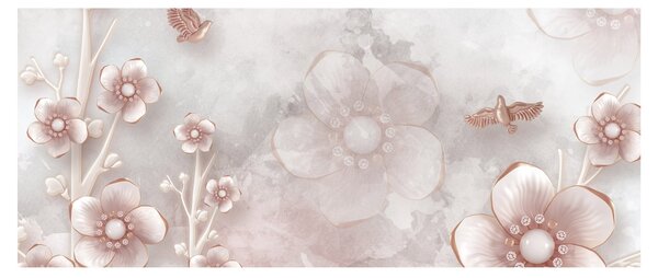 Kép - Rózsaszín virágok (120x50 cm)