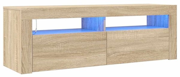 Sonoma tölgy színű TV-szekrény LED-lámpákkal 120 x 35 x 40 cm