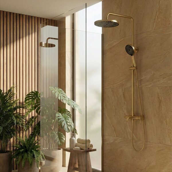 Zuhanyszett Rea Lungo Stripe Brush Gold