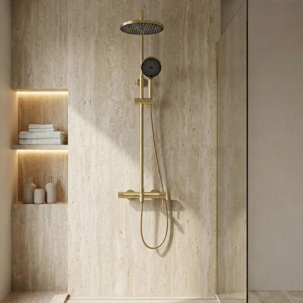 Zuhanyszett Rea Lungo Stripe Brush Gold