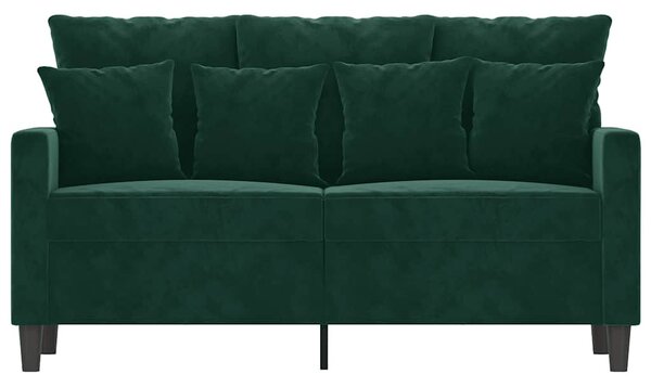 Kétszemélyes sötétzöld bársony kanapé 120 cm