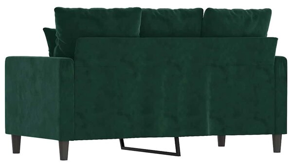 Kétszemélyes sötétzöld bársony kanapé 120 cm
