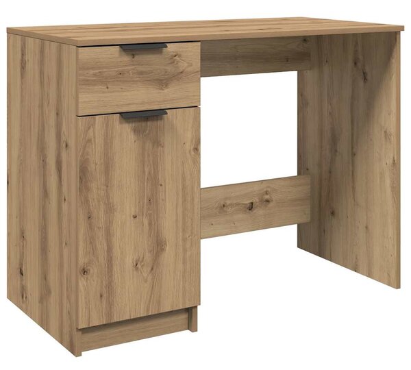 Kézműves tölgy színű szerelt fa íróasztal 100 x 50 x 75 cm