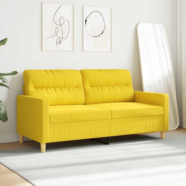 2 személyes világossárga szövet kanapé 140 cm