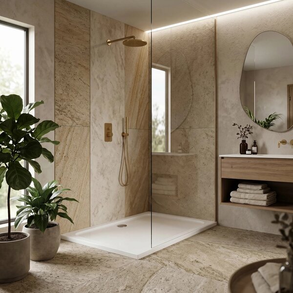 Zuhanytálca Rea Belmond White 80x100 Chrome